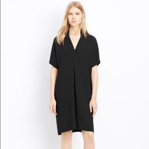 Vince Crepe Double V-Neck Dress Black Size XS